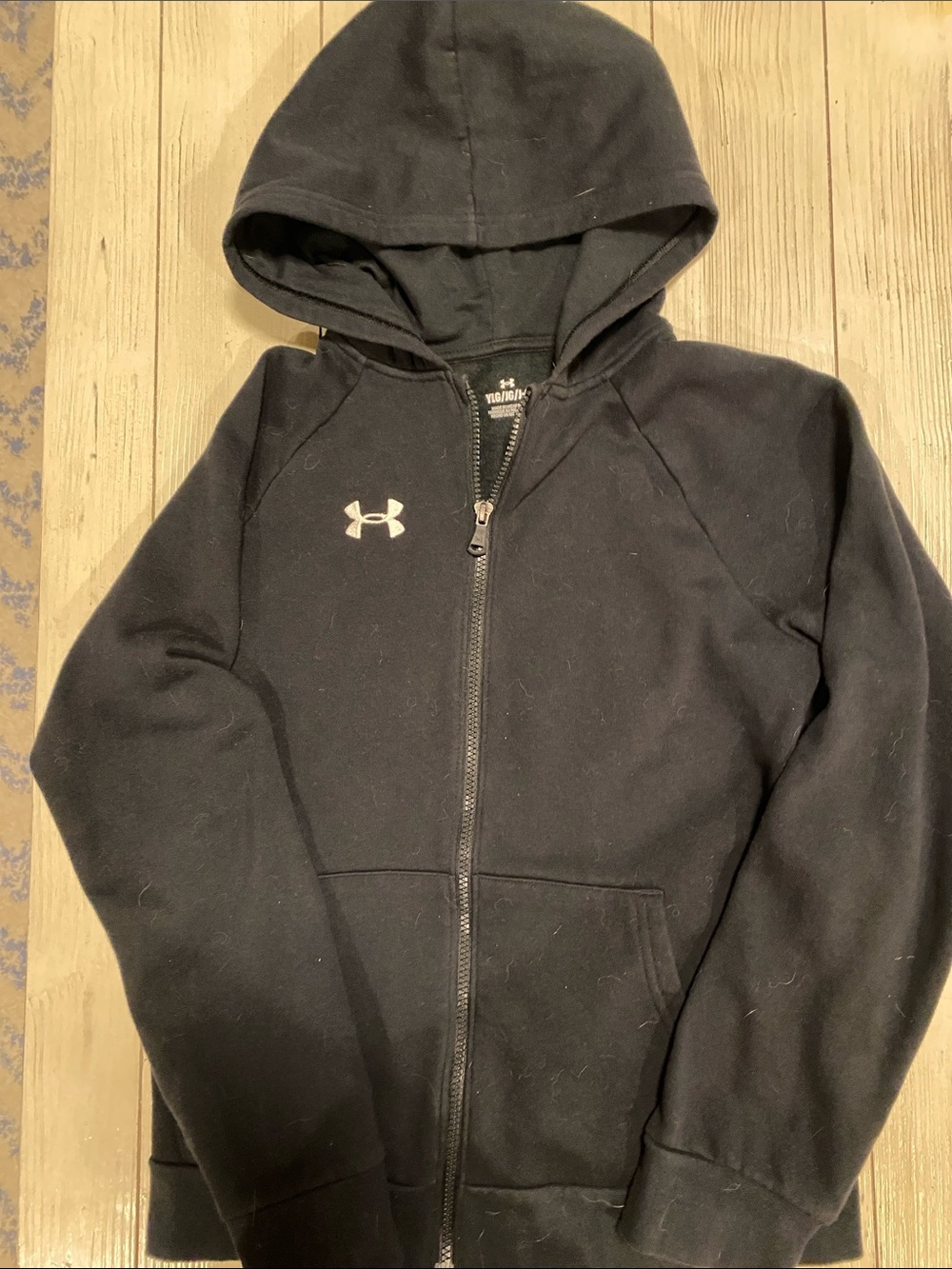 Under Armour Kids Black Full-Zip Hoodie with Logo